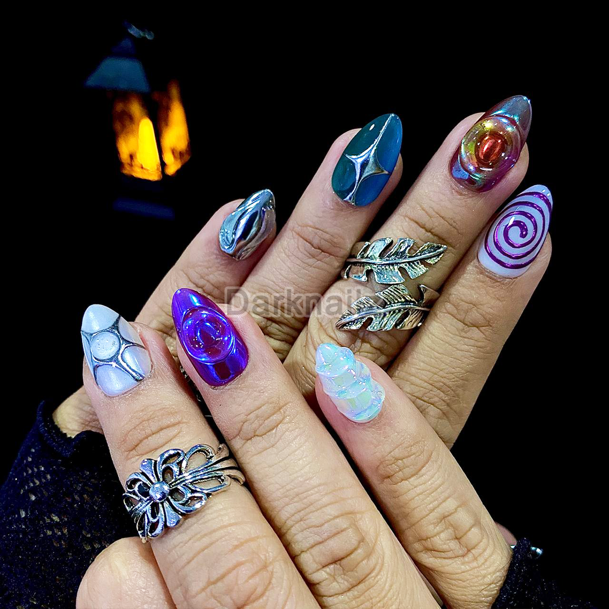 Orange Press On Nails, Y2K Trending Colorful Press On Nails