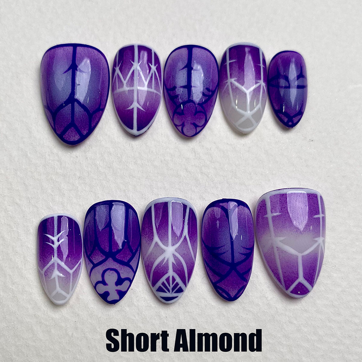 Violet Sigil Gothic Press-On Nails – Purple Cybersigilism Fake Nails