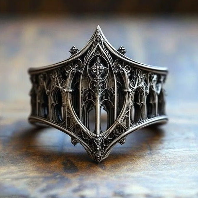 Gothic Vintage Crown Ring - Free Size - Stanless Steel