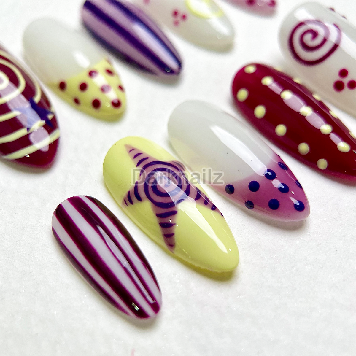 Candy Star Pop Press-On Nails – Colorful Kawaii Fake Nails