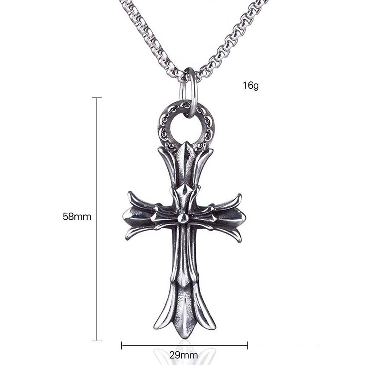 Gothic Cross Titan Stanless Steel Necklace