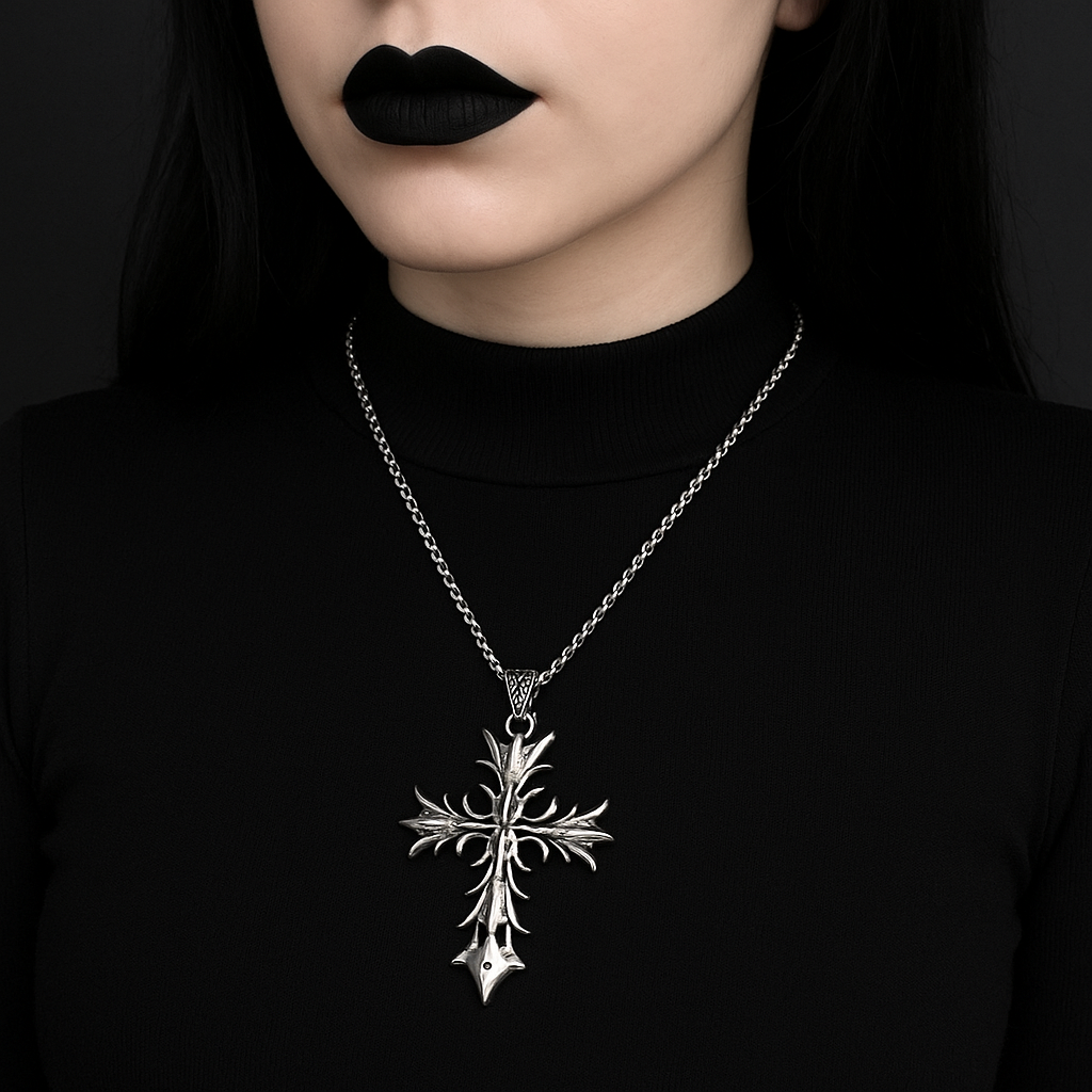 Unique Big Cross Stanless Steel Necklace