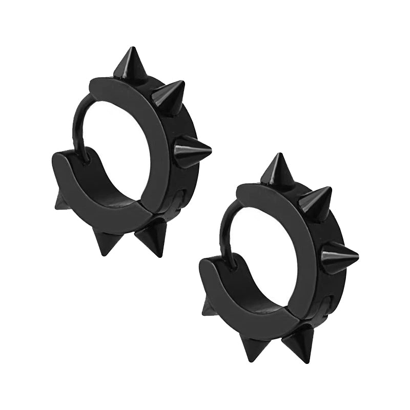 1 Pair - Black Punk Earring