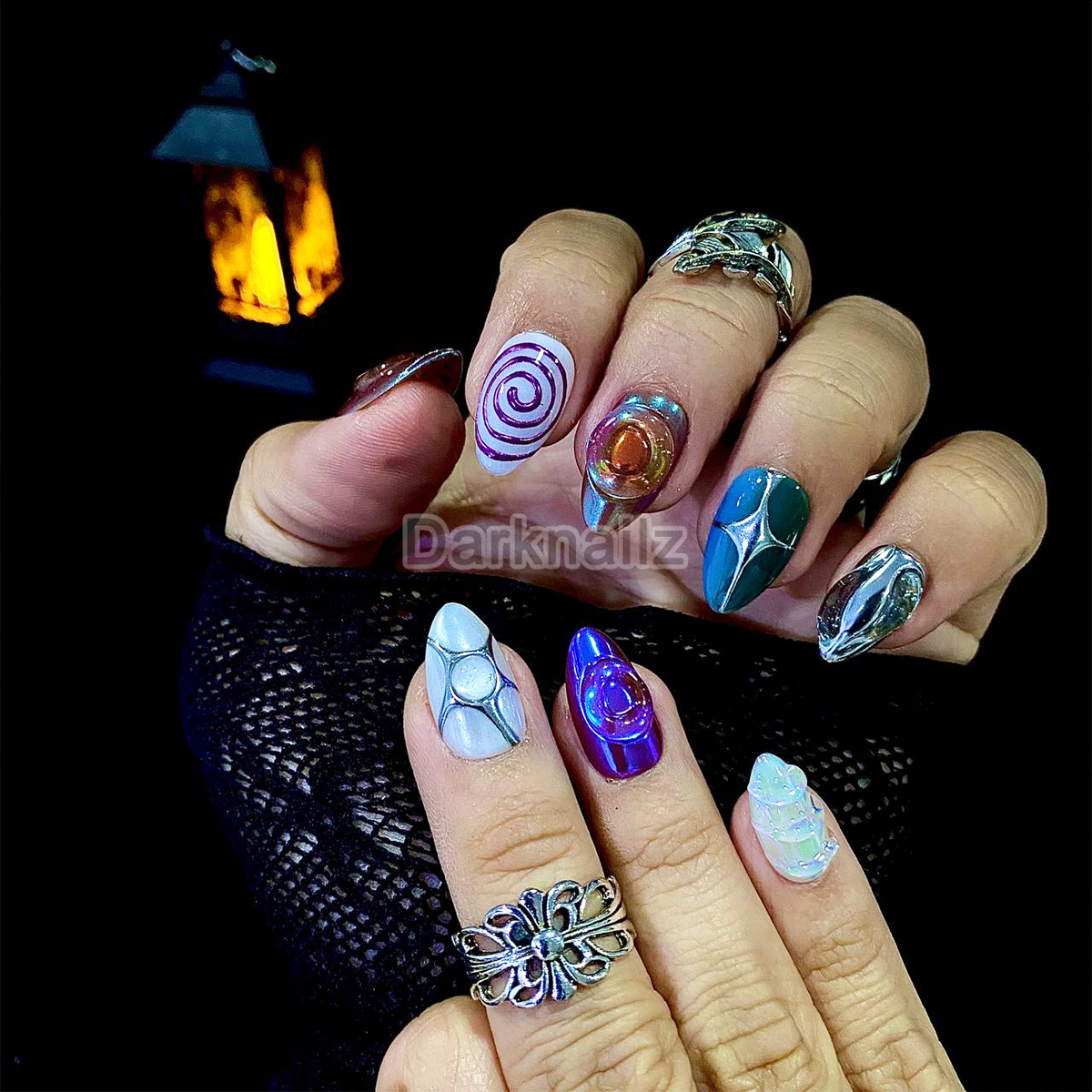 Orange Press On Nails, Y2K Trending Colorful Press On Nails