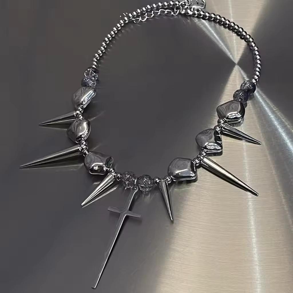 Gothic Punk Cross Choker - Stanless Steel Fashion