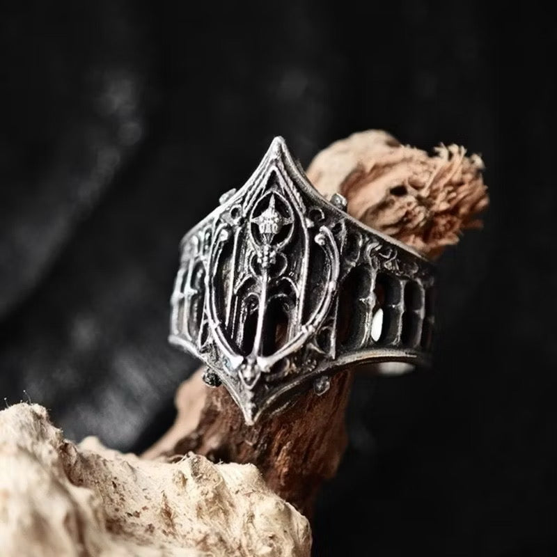 Gothic Vintage Crown Ring - Free Size - Stanless Steel