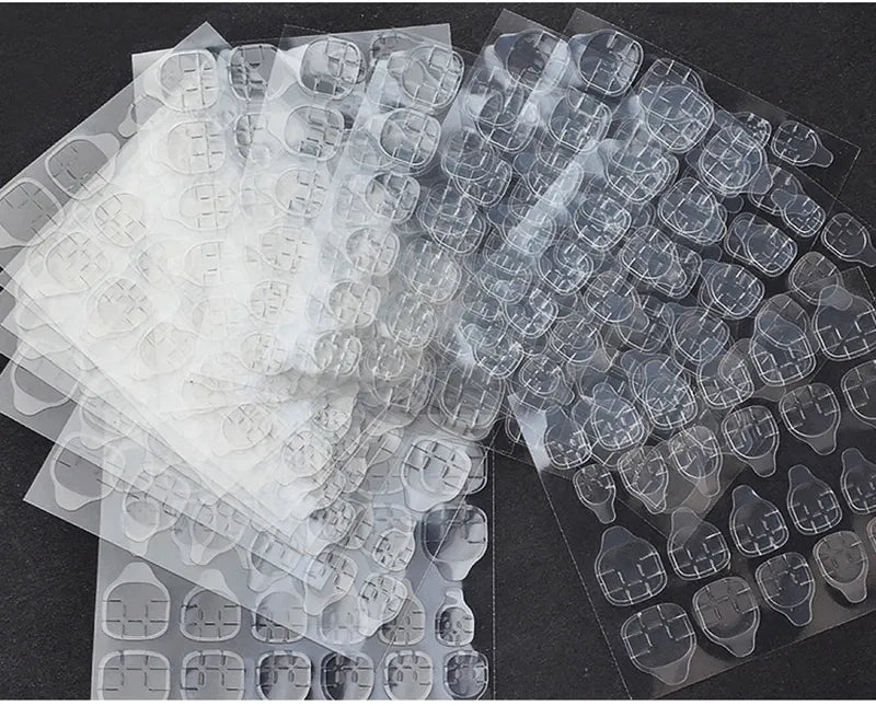 24 Pcs Per Sheet - Nail Glue Stickers Double side To Reuse