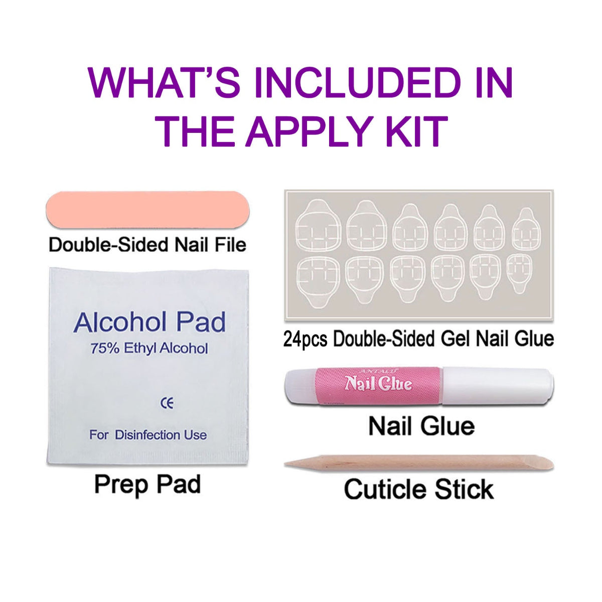 Press-on Nail Prep Kit For Reuse Old Nail Sets