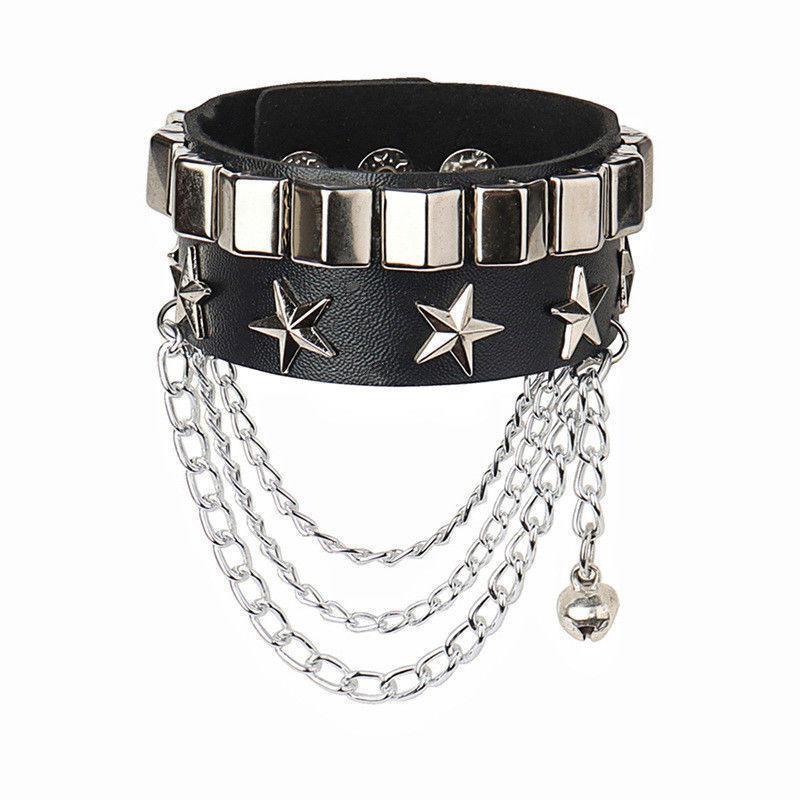 Back Leather Stanless Steel Fashion Bracelet