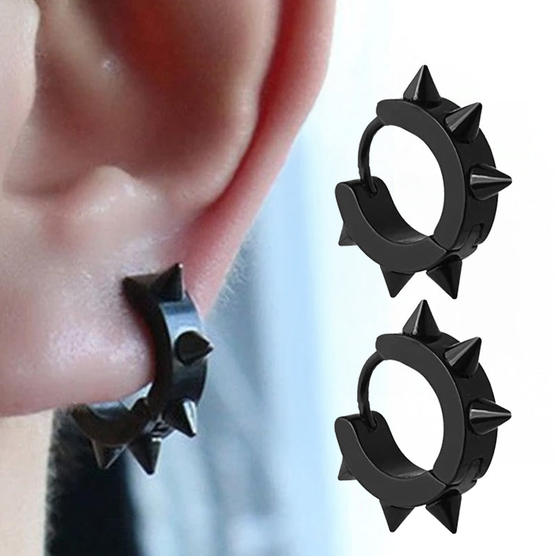 1 Pair - Black Punk Earring