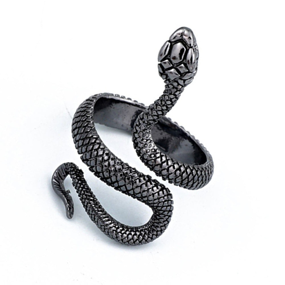 Free Size Black Snake Stanless Steel Ring