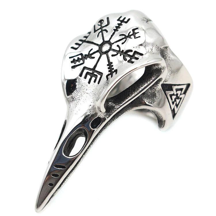 Raven Skull Norse Ring - Free Size - Stanless Steel